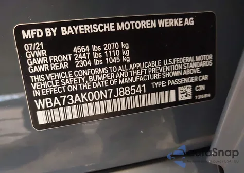 2022 BMW 228 Gran Coupe I xDrive z USA, uszkodzony, nr VIN WBA73AK00N7J88541